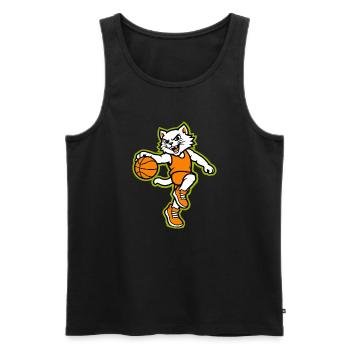 Wildcat-Basketball-Action-Maskottchen - Männer Premium Bio Tank Top - Schwarz - Vorne - AI Model Male 178 light (178cm)