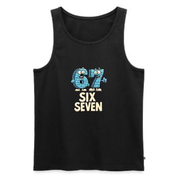 US Flag 67 Memes Six Seven - Men's Premium Organic Tank Top - black - Front - AI Model Male 178 light (178cm)