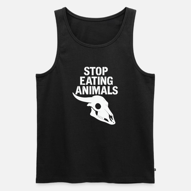 Stop Eating Animals Skull - Männer Premium Bio Tank Top - Schwarz