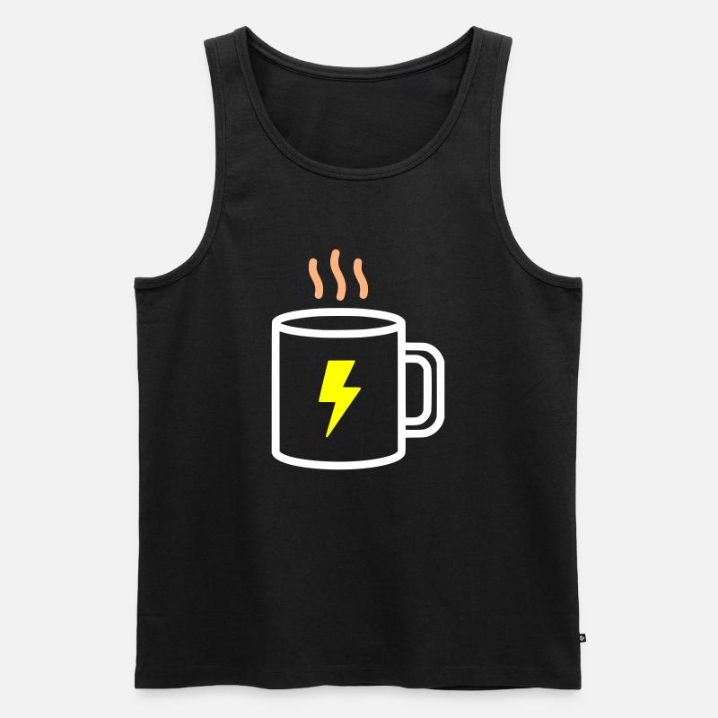 Kaffeebecher Energie Blitz - Männer Premium Bio Tank Top - Schwarz