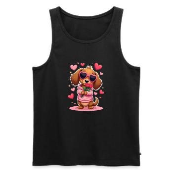 Dackel Dachshund Tekel - Männer Premium Bio Tank Top - Schwarz - Vorne - AI Model Male 178 light (178cm)