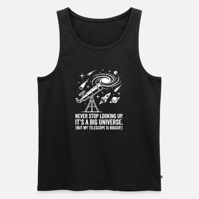 Teleskopträume im weiten Kosmos - Männer Premium Bio Tank Top - Schwarz