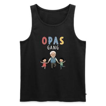 Grandpa's Gang – Best Grandpa with Grandchildren Design - Men's Premium Organic Tank Top - black - Front - AI Model Male 178 light (178cm)