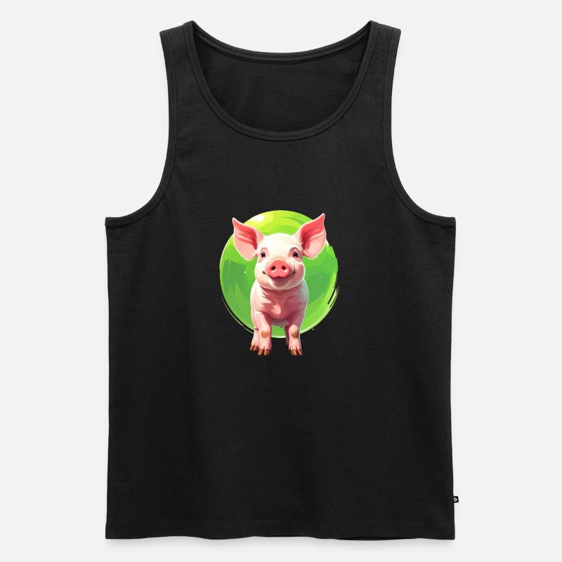 Ein Schweinchen - Männer Premium Bio Tank Top - Schwarz