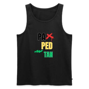 pa_ped_tan - Débardeur bio Premium Homme - noir - Devant - AI Model Male 178 light (178cm)