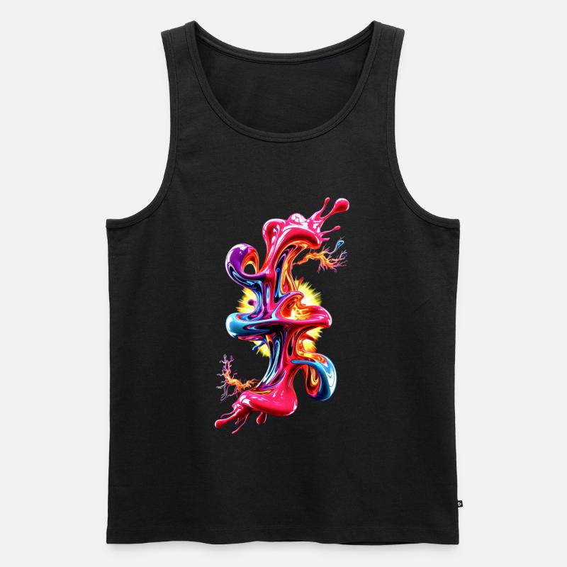 Abstraktes Liquid Art Fluid  - Männer Premium Bio Tank Top - Schwarz