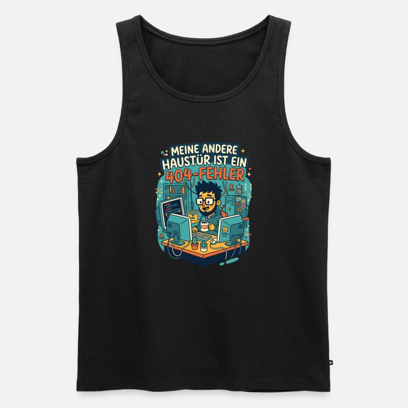 Programmierer 404 Fehler Humor - Männer Premium Bio Tank Top - Schwarz