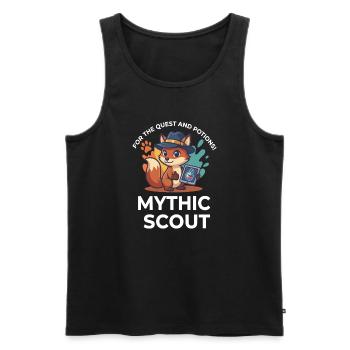 Mythic Scout Fox Quest And Potions Fantasy Art - Men's Premium Organic Tank Top - black - Front - AI Model Male 178 light (178cm)