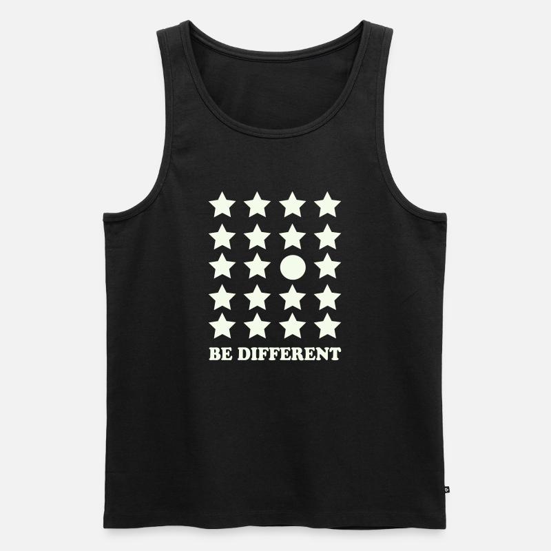 Be Different Sternenraster Kreis - Männer Premium Bio Tank Top - Schwarz