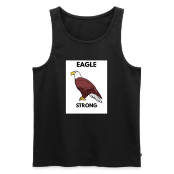 Thème graphique Eagle Strong - Débardeur bio Premium Homme - noir - Devant - Michal (187cm)