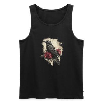 Rabe - Männer Premium Bio Tank Top - Schwarz - Vorne - Michal (187cm)
