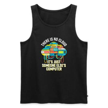 Cloud: It's Just Someone Else's Computer - Männer Premium Bio Tank Top - Schwarz - Vorne - Michal (187cm)