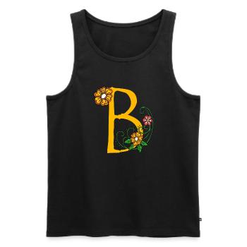 Blume30 B - Men's Premium Organic Tank Top - black - Front - Michal (187cm)