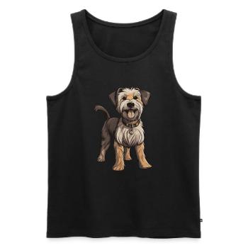 Yorkshire Terrier Hund - Männer Premium Bio Tank Top - Schwarz - Vorne - Michal (187cm)