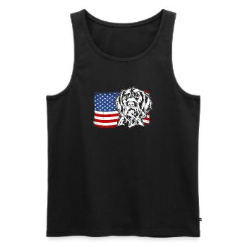 Allemand à poil dur US Drapeau de l’Amérique Wilsigns - Débardeur bio Premium Homme - noir - Devant - Michal (187cm)