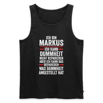 Markus - Männer Premium Bio Tank Top - Schwarz - Vorne - AI Model Male 178 light (178cm)