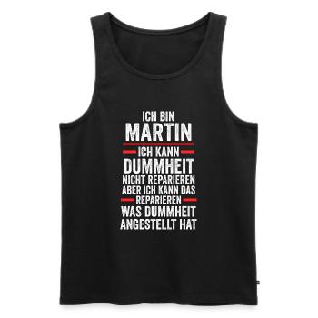 Martin - Männer Premium Bio Tank Top - Schwarz - Vorne - AI Model Male 178 light (178cm)