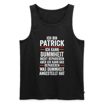 Patrick - Männer Premium Bio Tank Top - Schwarz - Vorne - Michal (187cm)