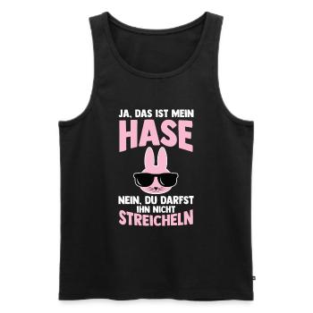 Nagetier Kaninchen Hase - Männer Premium Bio Tank Top - Schwarz - Vorne - Michal (187cm)