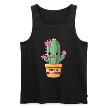 Kein Umarmer - Männer Premium Bio Tank Top - Schwarz - Vorne - AI Model Male 178 light (178cm)