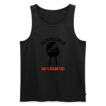 Charcoal Grill-100% Vegan Free-BBQ - Men's Premium Organic Tank Top - black - Front - Michal (187cm)