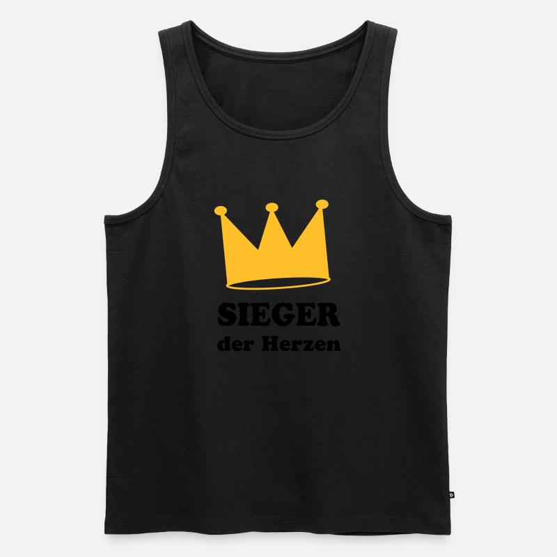 Sieger der Herzen - Männer Premium Bio Tank Top - Schwarz