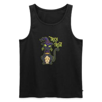 Halloween Black Witch Cat Trick or Treat - Men's Premium Organic Tank Top - black - Front - Michal (187cm)