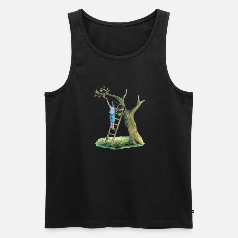 Apfelbaum - Männer Premium Bio Tank Top - Schwarz