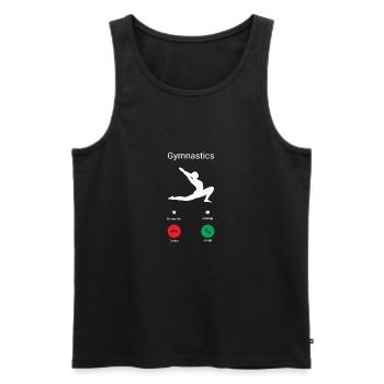 Gymnastik ruft! - Männer Premium Bio Tank Top - Schwarz - Vorne - AI Model Male 178 light (178cm)