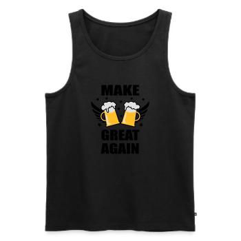 MAKE BEER GREAT AGAIN Mass Bier lustig fun 3c - Männer Premium Bio Tank Top - Schwarz - Vorne - AI Model Male 178 light (178cm)