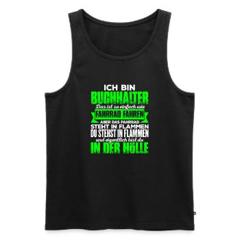 BUCHHALTER - Hölle - Männer Premium Bio Tank Top - Schwarz - Vorne - Michal (187cm)