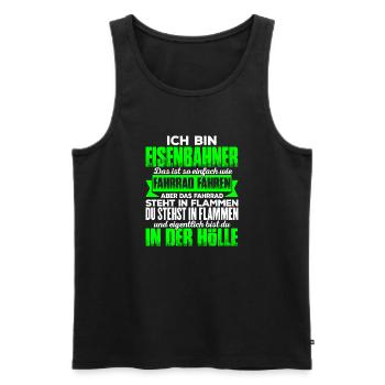 EISENBAHNER - Hölle - Männer Premium Bio Tank Top - Schwarz - Vorne - Michal (187cm)