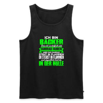BÄCKER - Hölle - Männer Premium Bio Tank Top - Schwarz - Vorne - Michal (187cm)