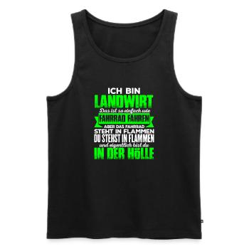 LANDWIRT - Hölle - Männer Premium Bio Tank Top - Schwarz - Vorne - Michal (187cm)