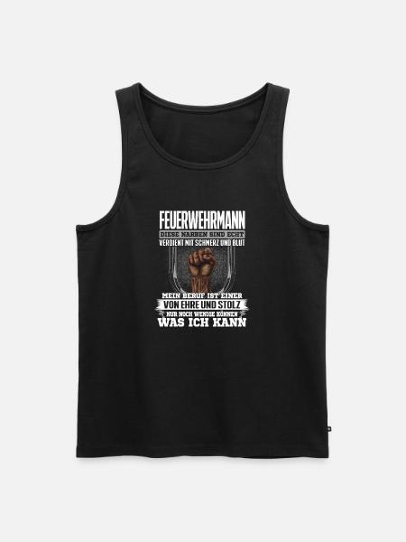 FEUERWEHRMANN - Ehre und Stolz - Männer Premium Bio Tank Top - Schwarz