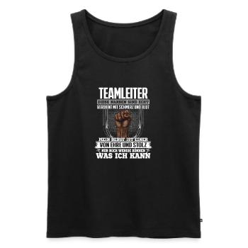 TEAMLEITER - Ehre und Stolz - Männer Premium Bio Tank Top - Schwarz - Vorne - AI Model Male 178 light (178cm)