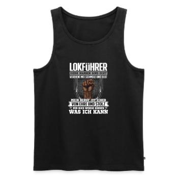 LOKFÜHRER - Ehre und Stolz - Männer Premium Bio Tank Top - Schwarz - Vorne - AI Model Male 178 light (178cm)