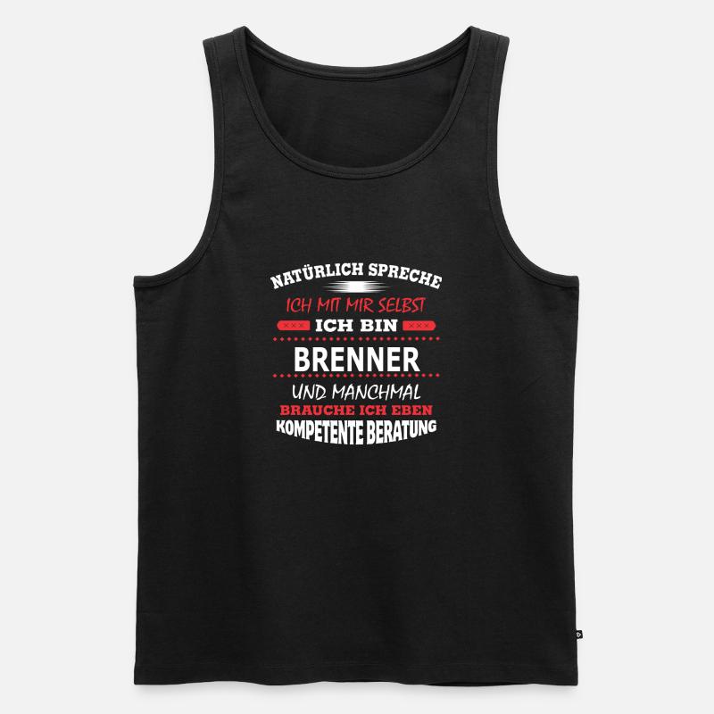 BRENNER - Männer Premium Bio Tank Top - Schwarz