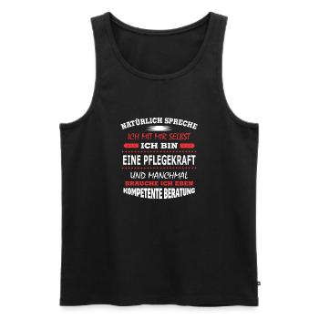 EINE PFLEGEKRAFT - Männer Premium Bio Tank Top - Schwarz - Vorne - Michal (187cm)