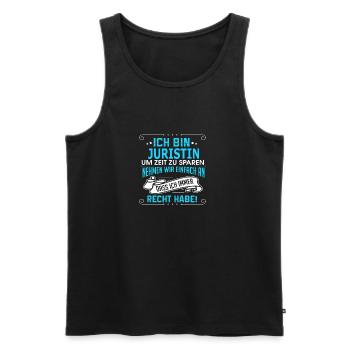 JURISTIN - Männer Premium Bio Tank Top - Schwarz - Vorne - Michal (187cm)