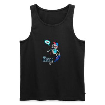 Skate robot skater comic yolo skateboard music - Men's Premium Organic Tank Top - black - Front - AI Model Male 178 light (178cm)