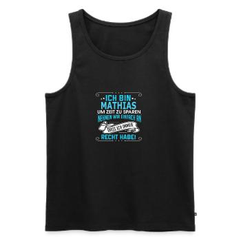 MATHIAS - Männer Premium Bio Tank Top - Schwarz - Vorne - AI Model Male 178 light (178cm)