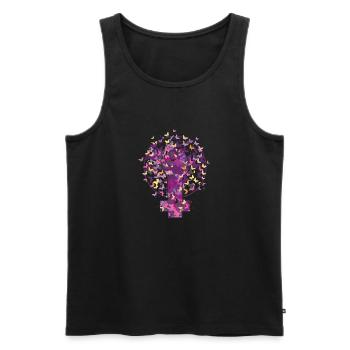 Fem Symbol support Feminism unterstütz Feminismus2 - Männer Premium Bio Tank Top - Schwarz - Vorne - Michal (187cm)