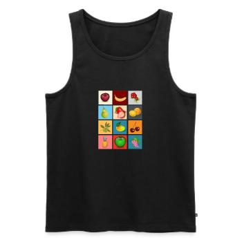 fruits - Men's Premium Organic Tank Top - black - Front - AI Model Male 178 light (178cm)