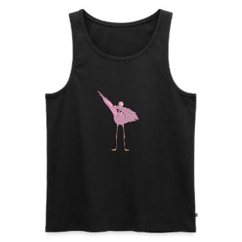 Dancing Flamingo - Flamenco Dabbing Dance - Men's Premium Organic Tank Top - black - Front - Michal (187cm)