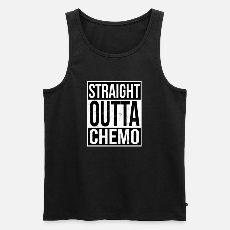 Straight Outta Chemo - Männer Premium Bio Tank Top - Schwarz
