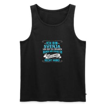 SVENJA - Männer Premium Bio Tank Top - Schwarz - Vorne - Michal (187cm)