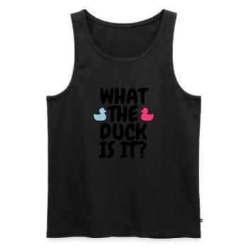 Gender Reveal Party - Men's Premium Organic Tank Top - black - Front - AI Model Male 178 light (178cm)