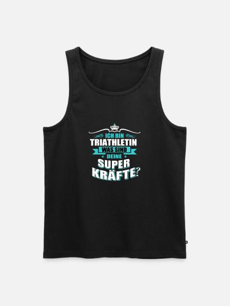TRIATHLETIN -Superkräfte GESCHENK - Männer Premium Bio Tank Top - Schwarz