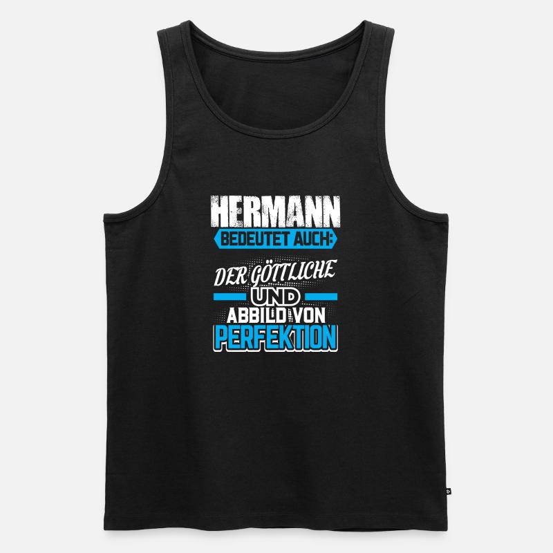 HERMANN - Gott Geschenk - Männer Premium Bio Tank Top - Schwarz